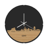 Skyline Klok Rond Gent Bamboe