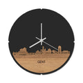 Skyline Klok Rond Gent Eiken