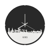 Skyline Klok Rond Goes Wit Glanzend