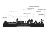Skyline Klok Rond Gorinchem Eiken houten cadeau decoratie relatiegeschenk van WoodWideCities