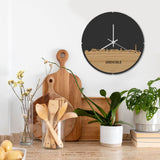 Skyline Klok Rond Grenoble Bamboe houten cadeau decoratie relatiegeschenk van WoodWideCities