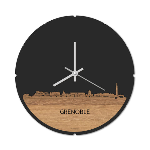 Skyline Klok Grenoble Eiken houten cadeau decoratie relatiegeschenk van WoodWideCities
