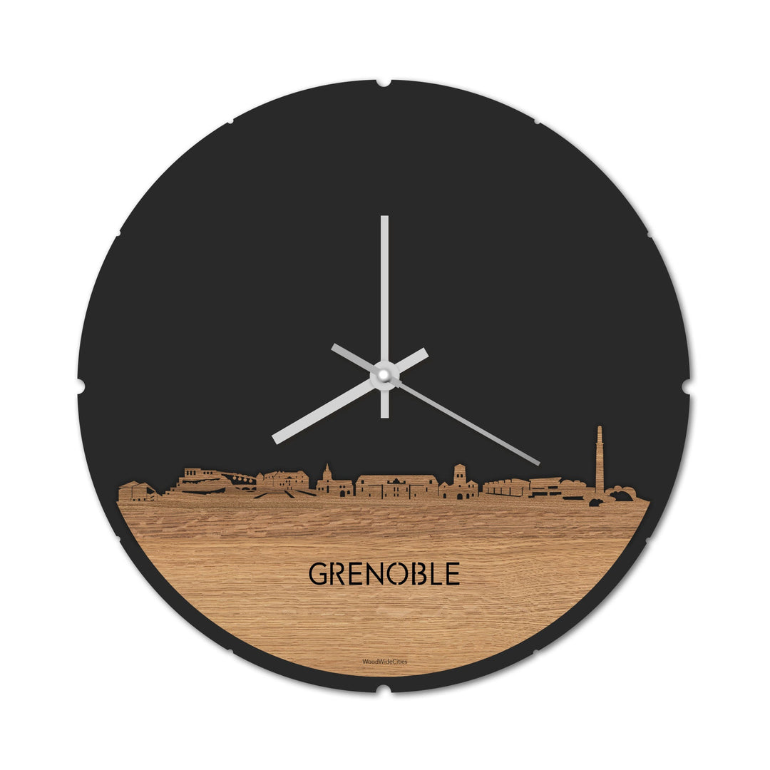 Skyline Klok Grenoble Eiken houten cadeau decoratie relatiegeschenk van WoodWideCities