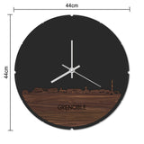 Skyline Klok Rond Grenoble Wit glanzend gerecycled kunststof cadeau decoratie relatiegeschenk van WoodWideCities