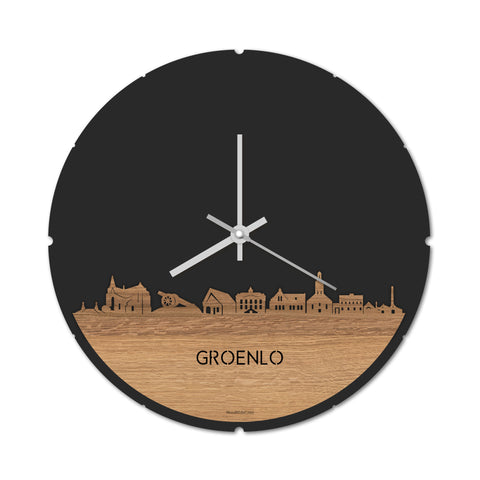 Skyline Klok Groenlo Eiken houten cadeau decoratie relatiegeschenk van WoodWideCities