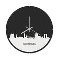 Skyline Klok Rond Groningen Wit Glanzend