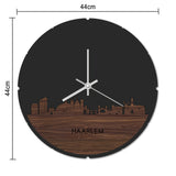 Skyline Klok Rond Haarlem Eiken houten cadeau decoratie relatiegeschenk van WoodWideCities