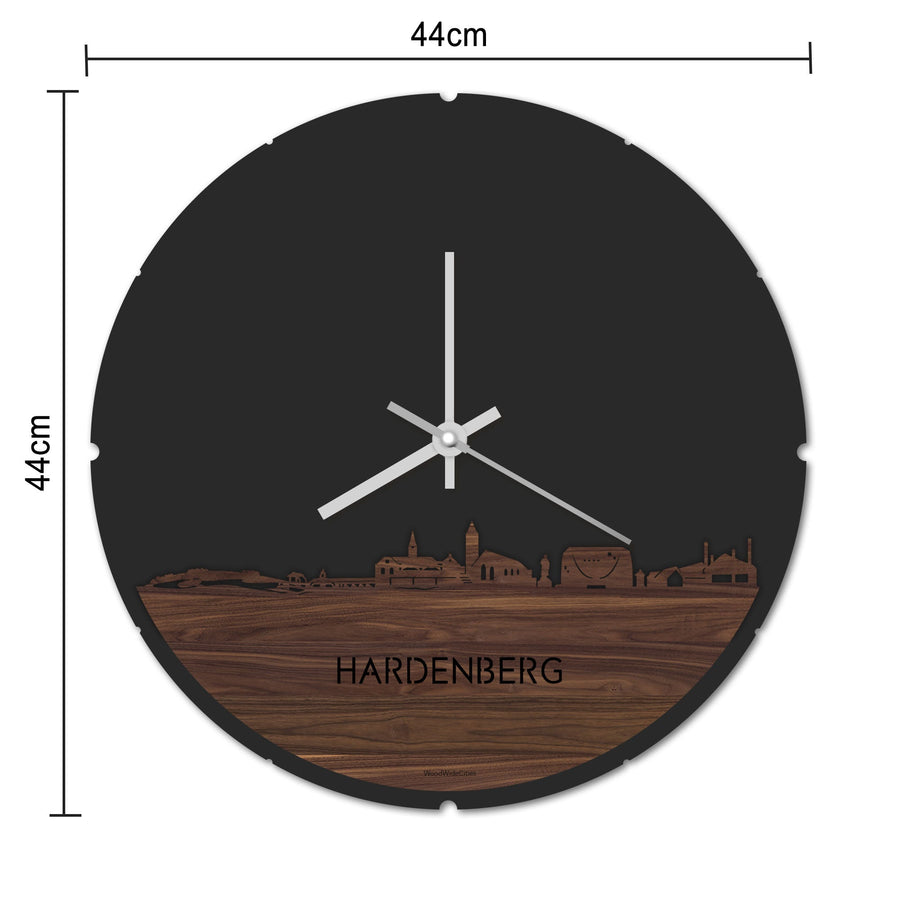 Skyline Klok Hardenberg Eiken houten cadeau decoratie relatiegeschenk van WoodWideCities