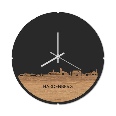 Skyline Klok Hardenberg Eiken houten cadeau decoratie relatiegeschenk van WoodWideCities