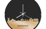 Skyline Klok Rond Harderwijk Goud Metallic