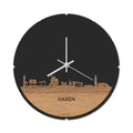 Skyline Klok Rond Haren Eiken