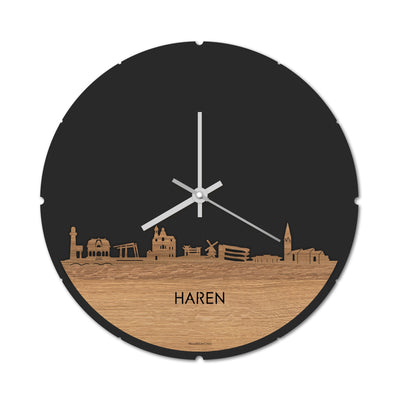 Skyline Clock Round Haren Oak