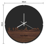 Skyline Klok Rond Hattem Eiken houten cadeau decoratie relatiegeschenk van WoodWideCities