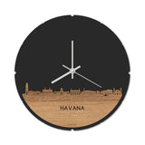 Skyline Klok Havana Eiken houten cadeau decoratie relatiegeschenk van WoodWideCities