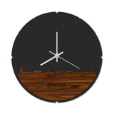 Skyline Klok Rond Havana Palissander houten cadeau decoratie relatiegeschenk van WoodWideCities