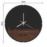 Skyline Klok Rond Havana Wit glanzend gerecycled kunststof cadeau decoratie relatiegeschenk van WoodWideCities