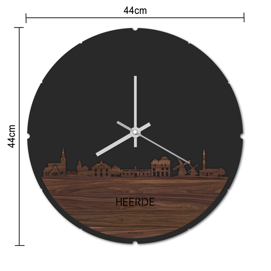 Skyline Klok Rond Heerde Metallic Goud gerecycled kunststof cadeau decoratie relatiegeschenk van WoodWideCities