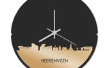 Skyline Klok Rond Heerenveen Goud Metallic