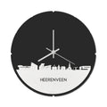 Skyline Klok Rond Heerenveen Wit Glanzend