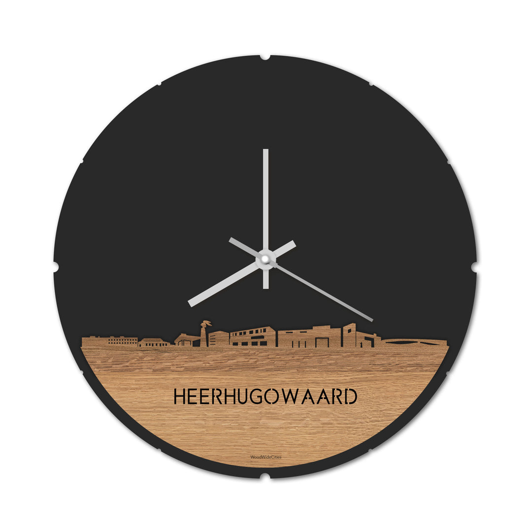 Skyline Klok Heerhugowaard Eiken houten cadeau decoratie relatiegeschenk van WoodWideCities