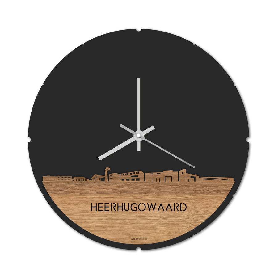 Skyline Klok Heerhugowaard Eiken houten cadeau decoratie relatiegeschenk van WoodWideCities