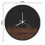 Skyline Klok Rond Heerlen Noten houten cadeau decoratie relatiegeschenk van WoodWideCities