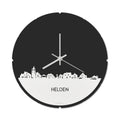 Skyline Klok Rond Helden Wit Glanzend
