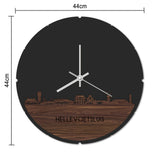 Skyline Klok Rond Hellevoetsluis Bamboe houten cadeau decoratie relatiegeschenk van WoodWideCities