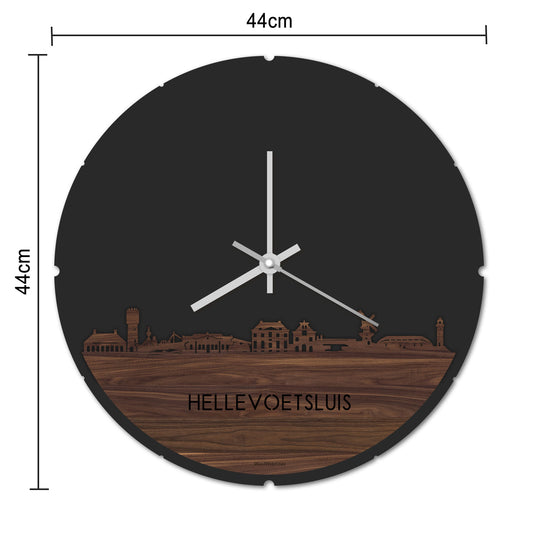 Skyline Klok Hellevoetsluis Eiken houten cadeau decoratie relatiegeschenk van WoodWideCities