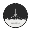 Skyline Klok Rond Hellevoetsluis Wit Glanzend