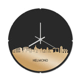Skyline Klok Rond Helmond Goud Metallic