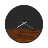 Skyline Klok Rond Helmond Palissander Palissander  houten cadeau decoratie relatiegeschenk van WoodWideCities