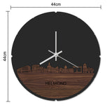Skyline Klok Rond Helmond Zwart glanzend gerecycled kunststof cadeau decoratie relatiegeschenk van WoodWideCities
