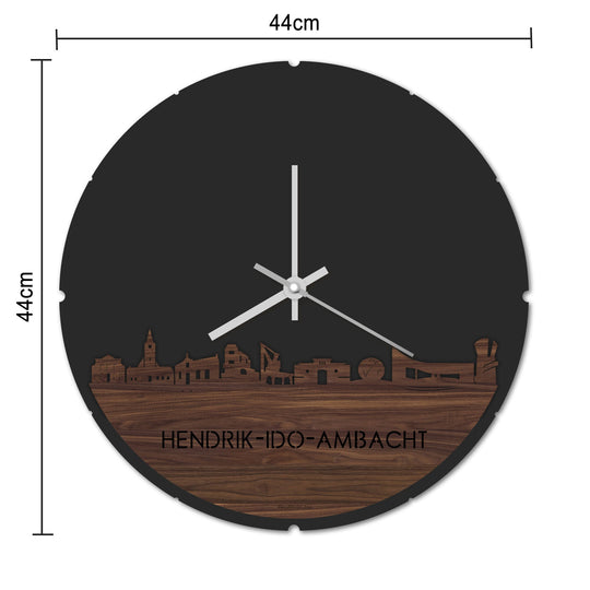 Skyline Klok Rond Hendrik-Ido-Ambacht Palissander houten cadeau decoratie relatiegeschenk van WoodWideCities
