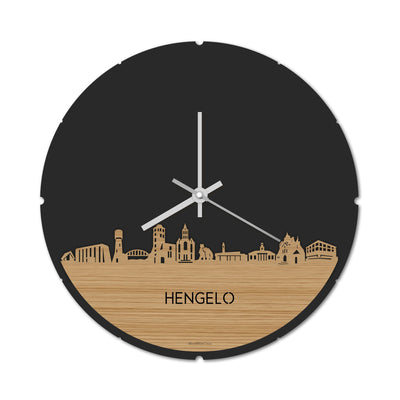 Skyline Clock Round Hengelo Bamboo