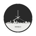 Skyline Klok Rond Hengelo Wit Glanzend