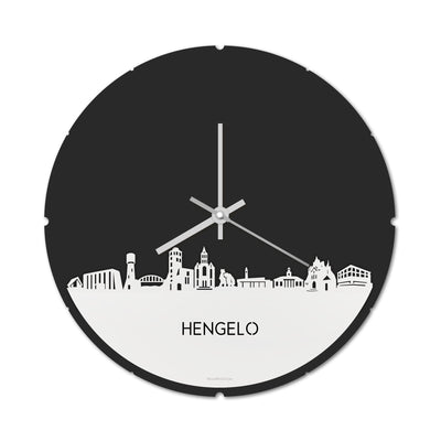 Skyline Clock Round Hengelo White Glossy
