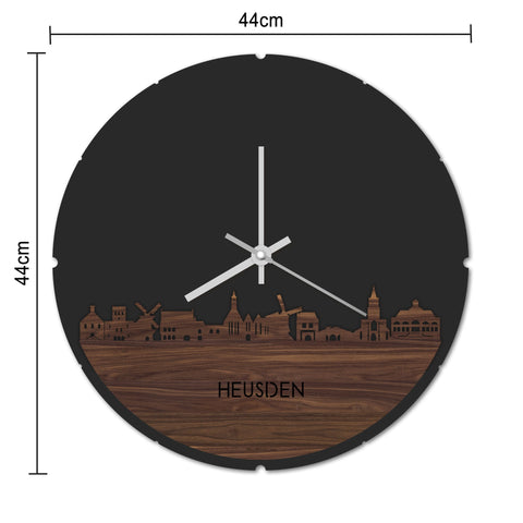 Skyline Klok Rond Heusden Bamboe houten cadeau decoratie relatiegeschenk van WoodWideCities