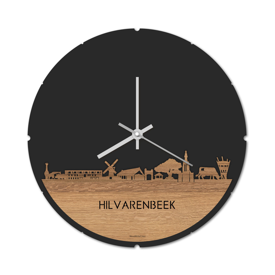 Skyline Klok Hilvarenbeek Eiken houten cadeau decoratie relatiegeschenk van WoodWideCities