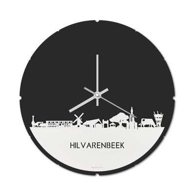 Skyline Klok Rond Hilvarenbeek Wit Glanzend