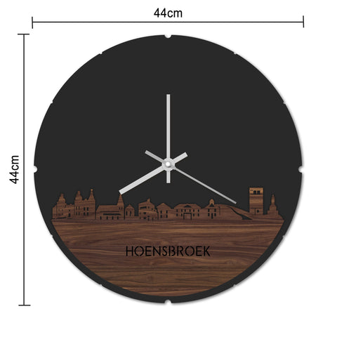 Skyline Klok Rond Hoensbroek Bamboe houten cadeau decoratie relatiegeschenk van WoodWideCities