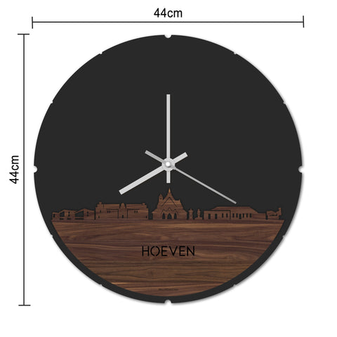 Skyline Klok Rond Hoeven Bamboe houten cadeau decoratie relatiegeschenk van WoodWideCities