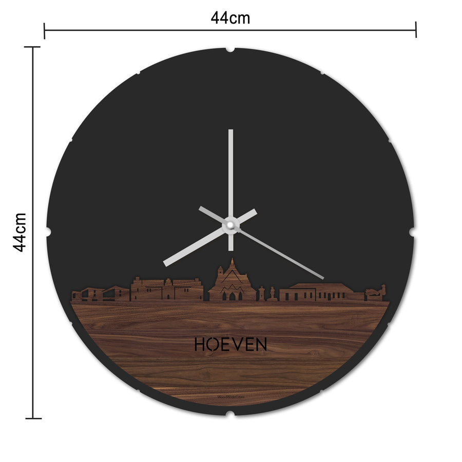 Skyline Klok Rond Hoeven Wit glanzend gerecycled kunststof cadeau decoratie relatiegeschenk van WoodWideCities