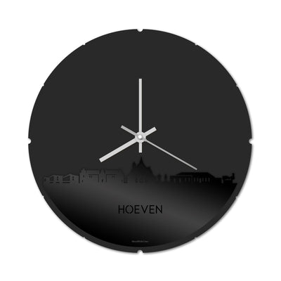 Skyline Clock Round Hoeven Black Glossy