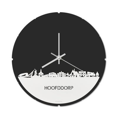 Skyline Clock Round Hoofddorp White Glossy