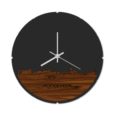 Skyline Klok Rond Hoogeveen  Palissander