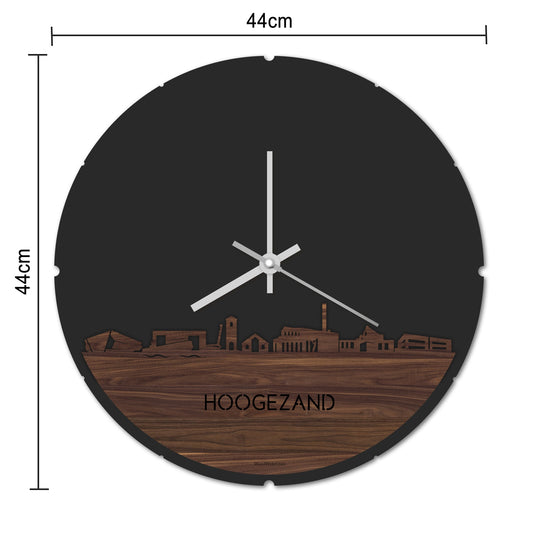 Skyline Klok Rond Hoogezand Bamboe houten cadeau decoratie relatiegeschenk van WoodWideCities