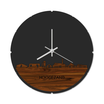 Skyline Clock Round Hoogezand Rosewood