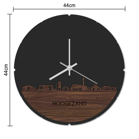Skyline Klok Rond Hoogezand Wit glanzend gerecycled kunststof cadeau decoratie relatiegeschenk van WoodWideCities