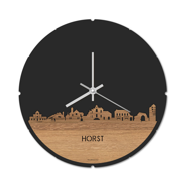 Skyline Klok Horst Eiken houten cadeau decoratie relatiegeschenk van WoodWideCities